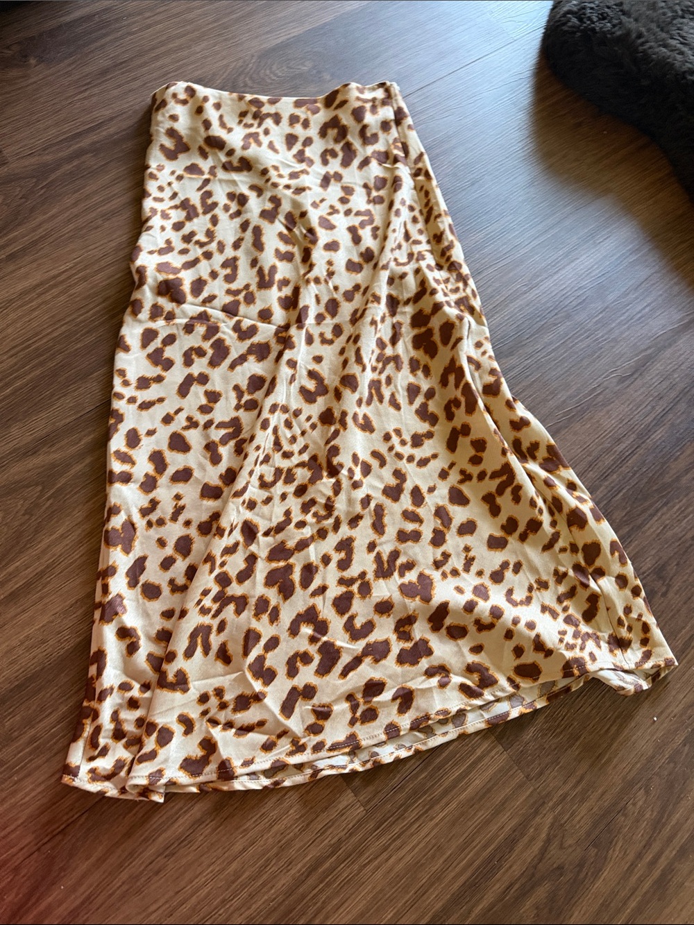 By Together Leopard-Print Midi Skirt in Cream and Brown
